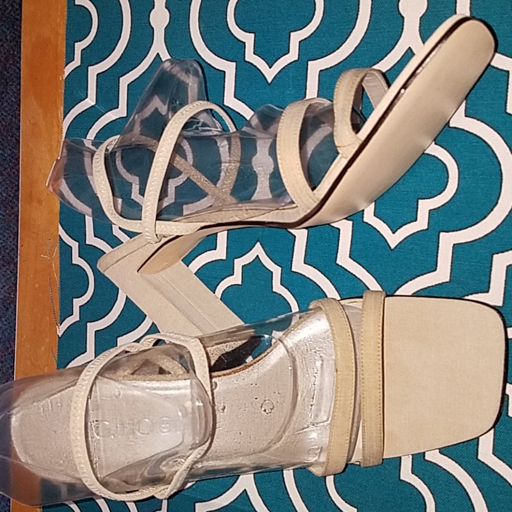 J.G. Hook open toe strap heels